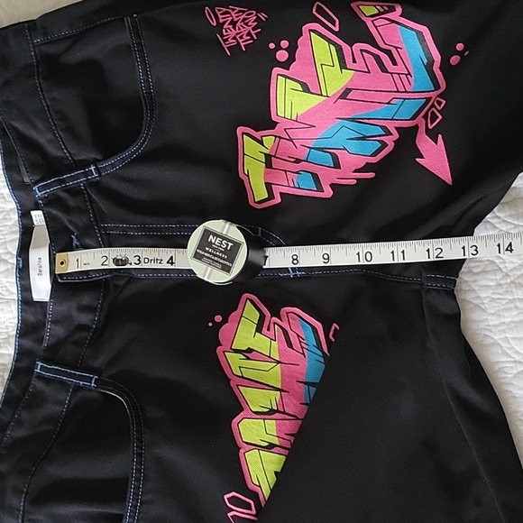 Bershka Men's Black Graffiti Jeans- Size 32 - Picture 9 of 12